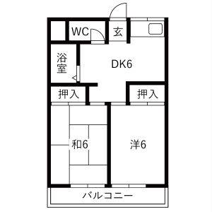 2DK 間取り図