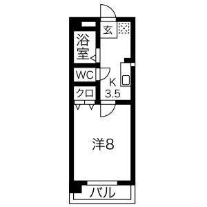 1K 間取り図