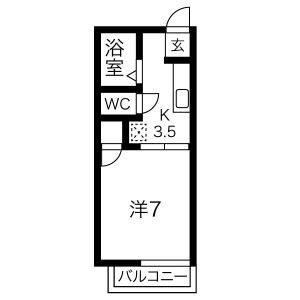 1K 間取り図