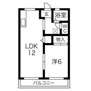 1LDK 間取り図