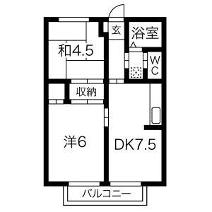 2DK 間取り図