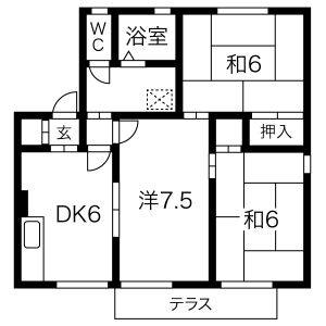 3DK 間取り図