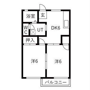 2DK 間取り図