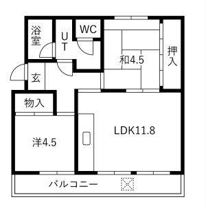 2LDK 間取り図