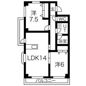 2LDK 間取り図