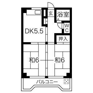 2DK 間取り図
