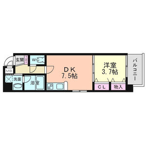 1DK 間取り図