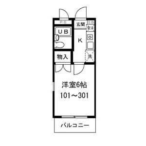 1K 間取り図