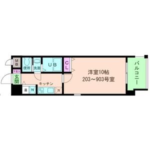 1K 間取り図
