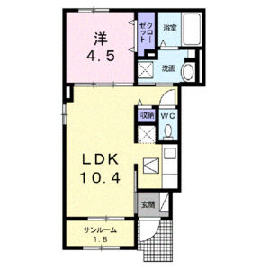 1LDK 間取り図