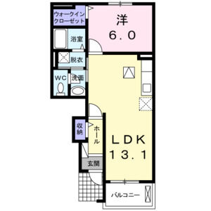 1LDK 間取り図