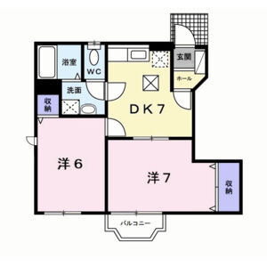 2DK 間取り図