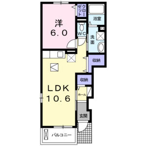 1LDK 間取り図