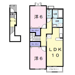2LDK 間取り図