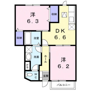 2DK 間取り図