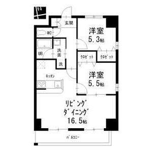 2LDK 間取り図