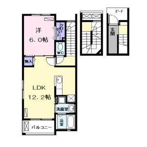 1LDK 間取り図