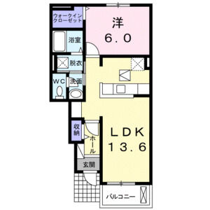 1LDK 間取り図