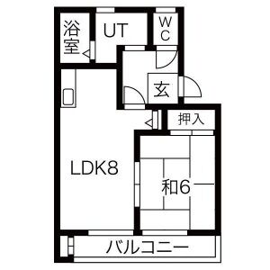 1LDK 間取り図