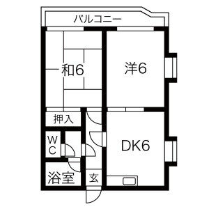 2DK 間取り図