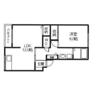 1LDK 間取り図