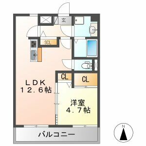 1LDK 間取り図