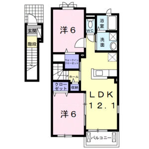 2LDK 間取り図