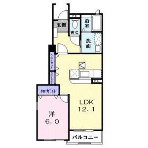 1LDK 間取り図