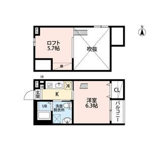 1K 間取り図