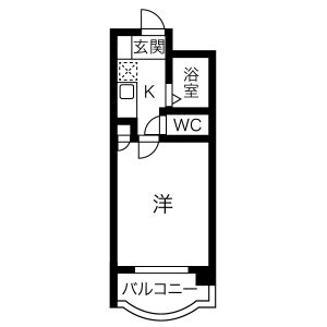 1K 間取り図