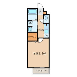 1K 間取り図