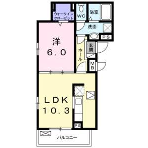1LDK 間取り図