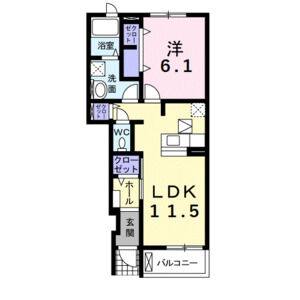 1LDK 間取り図
