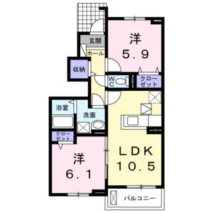 2LDK 間取り図