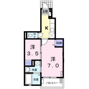 1K 間取り図