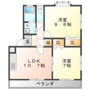 2LDK 間取り図