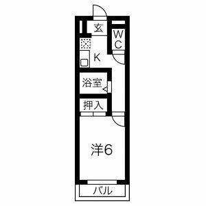 1K 間取り図