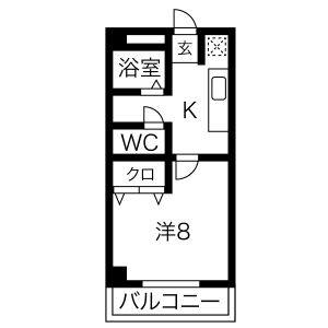 1K 間取り図