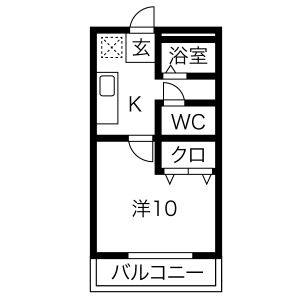 1K 間取り図