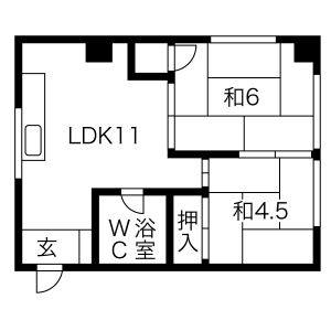 2LDK 間取り図