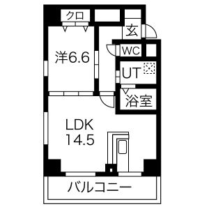 1LDK 間取り図