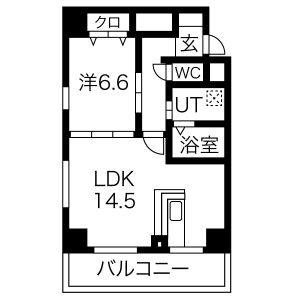 1LDK 間取り図