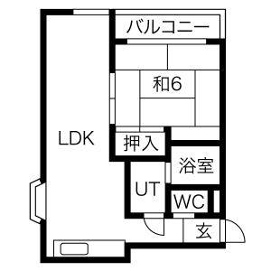 1LDK 間取り図