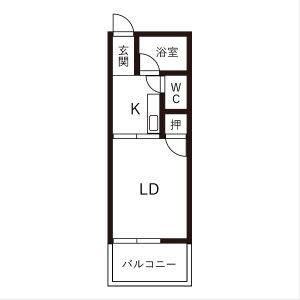 1DK 間取り図