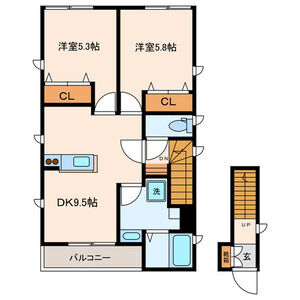 2DK 間取り図
