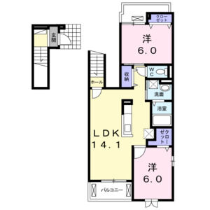 2LDK 間取り図