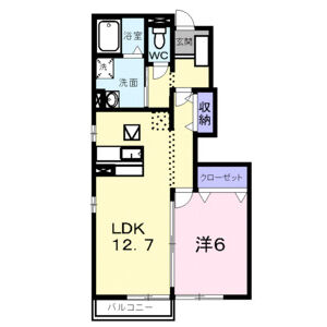 1LDK 間取り図