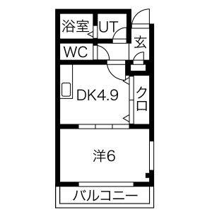 1DK 間取り図