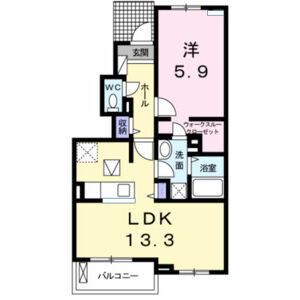 1LDK 間取り図
