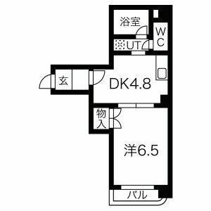 1DK 間取り図